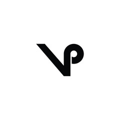 Letter VP connect geometric symbol simple logo vector