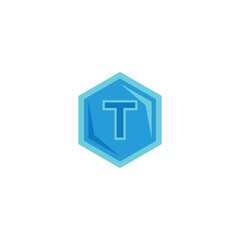 Letter T diamond, hexagon geometric symbol simple logo vector