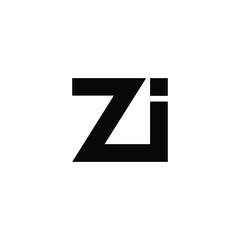 Letter Zi square connect geometric symbol simple logo vector