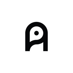 Letter A and P curve geometric symbol simple logo vector