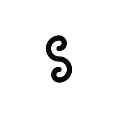 Letter S curve, geometric symbol simple logo vector