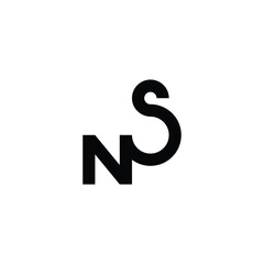 Letter NS connect geometric symbol simple logo vector