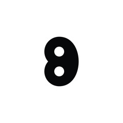 Number 8 curve geometric symbol simple logo vector