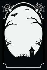 silhouette Halloween border.