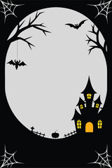 silhouette Halloween border.