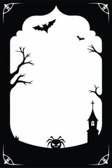 silhouette Halloween border.