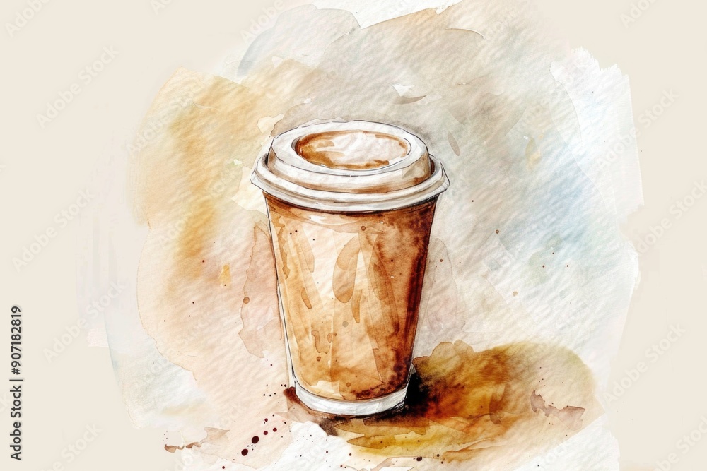 Poster a simple cup of coffee sits on a table