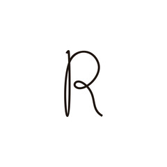 Letter R lines, elegant geometric symbol simple logo vector