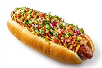 HOT DOG isolated on white background, clipping path, full depth of field , ai