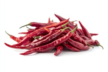 red hot Chili Peppers isolated on white background, full depth of field, ai