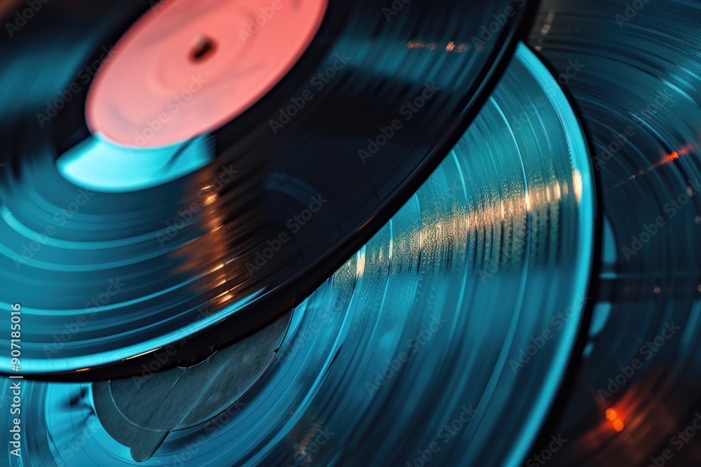 Poster A close-up view of a record on a table