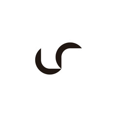 Obraz premium Letter Lr curve geometric symbol simple logo vector