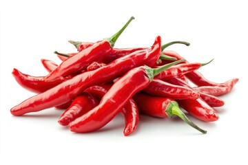 red hot Chili Peppers isolated on white background, full depth of field, ai