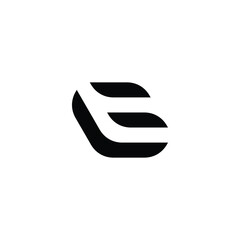 Letter L t leaves geometric symbol simple logo vector