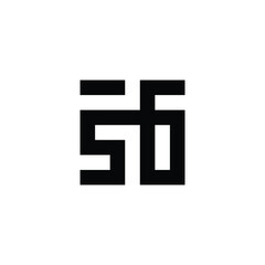 Letter 56 square connect geometric symbol simple logo vector