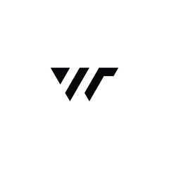 Letter w r modern geometric symbol simple logo vector
