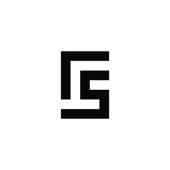 Fototapeta premium Letter r s square geometric symbol simple logo vector