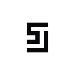 Fototapeta premium Letter SJ square geometric symbol simple logo vector