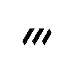 Letter M knife, modern geometric symbol simple logo vector