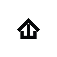 Letter W home symbol simple logo vector