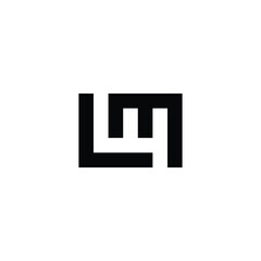 Letter LM square geometric symbol simple logo vector