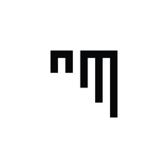 Letter nm build geometric symbol simple logo vector