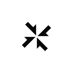 Letter X arrow geometric symbol simple logo vector