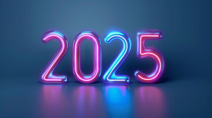 Number 2025. Merry Christmas and Happy New Year concept. Selective focus background and copy space