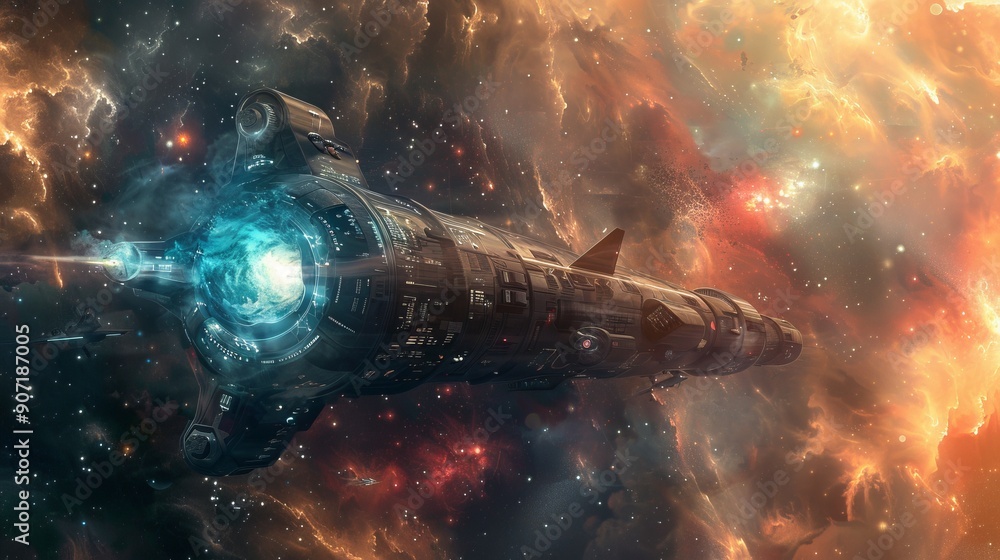 Canvas Prints abstract flight in space hyper jump 3d