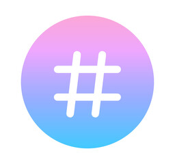 ピンクと青のグラデーション｜シンプルなハッシュタグ
