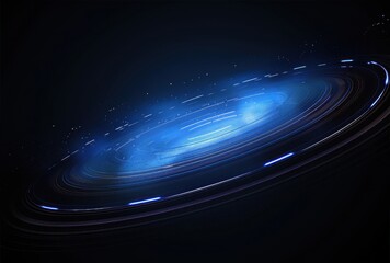 Abstract Blue and Black Swirling Light Pattern