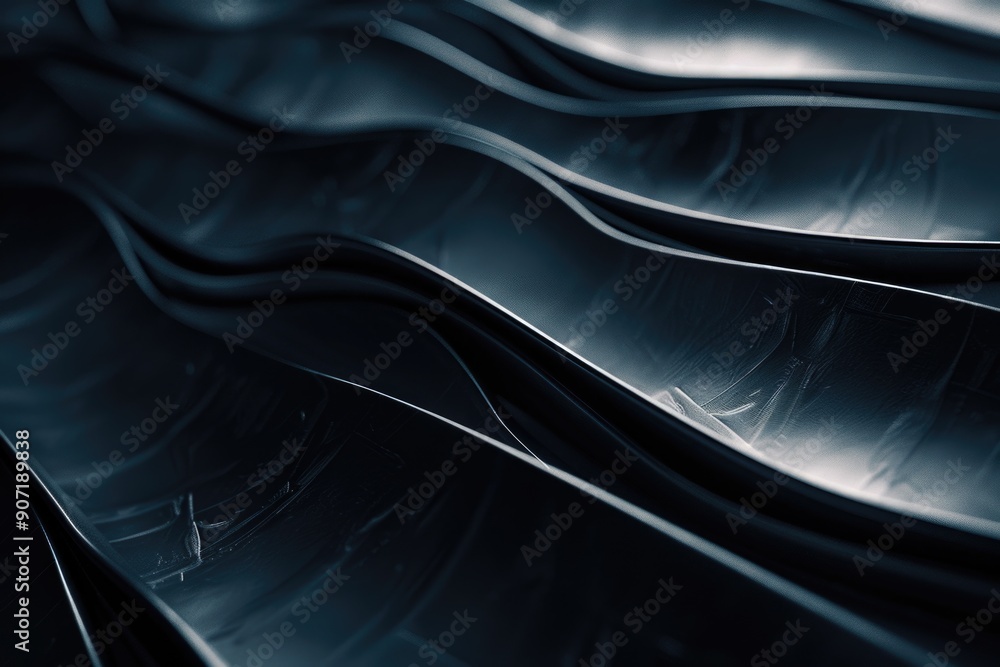 Poster a close-up view of a wavy surface in black and white