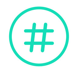 シンプルな緑色のハッシュタグ