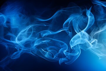 Obraz premium Abstract blue smoke on a dark background