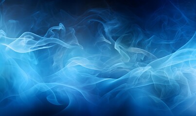 Fototapeta premium Abstract blue smoke on a dark background