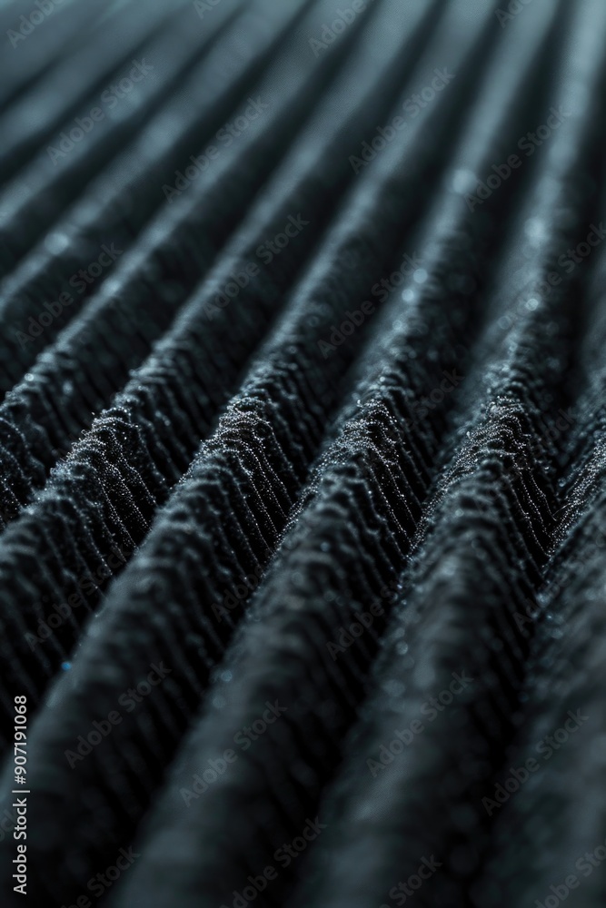 Poster Close-up shot of a black textured surface with intricate patterns and details
