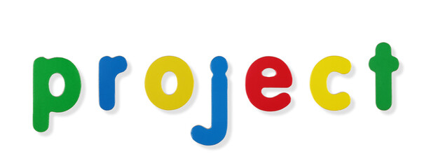 project word in magnetic letters