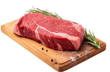 raw meat on a wooden board