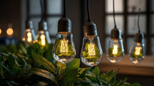 Using generative AI, an environmentally friendly lightbulb made of fresh leaves was developed as part of the Renewable Energy and Sustainable Living idea.