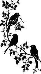 Bird on branch silhouette