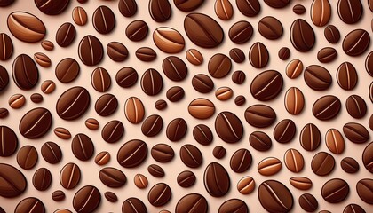 Obraz premium コーヒー豆のレトロな模様（Coffee beans retro pattern） 