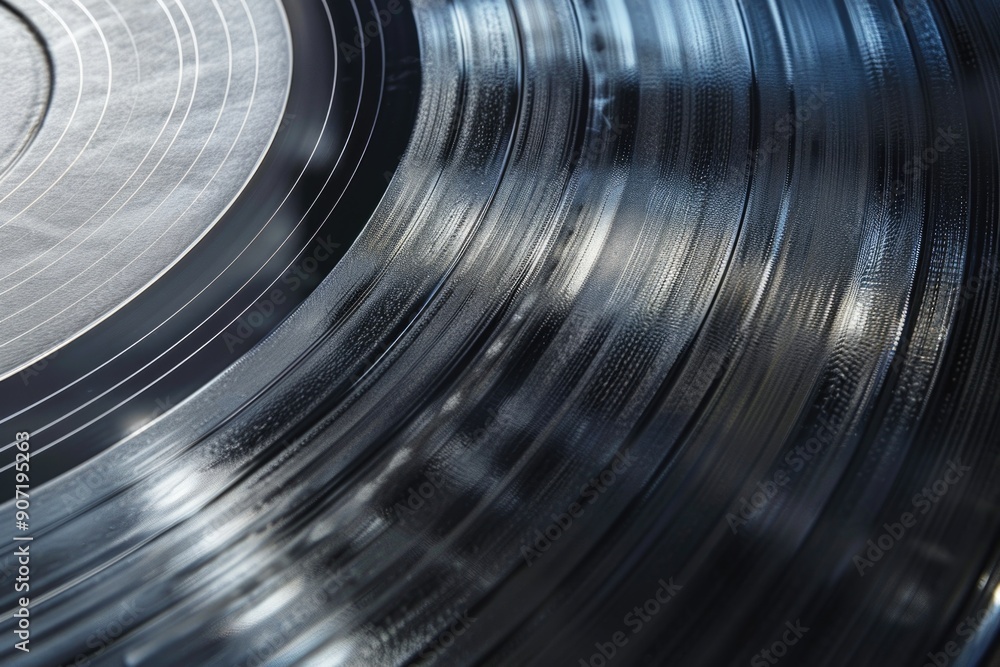 Poster A close-up view of a record on a table with details and information