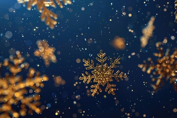 A single snowflake floats in a clear blue sky, perfect for winter-themed projects or weather-related concepts
