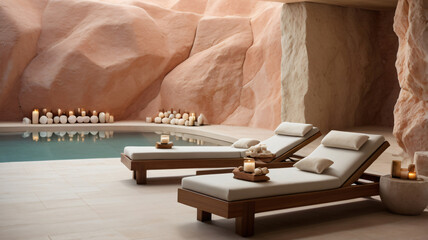 salt rock and coral spa with wellness and relaxation environment