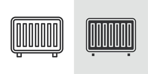 Conditioner heater icon Black line art vector logo set