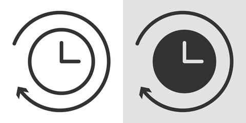 Duration icon Black line art vector logo set