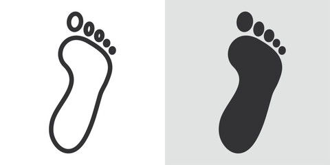 Footprint icon Black line art vector logo set