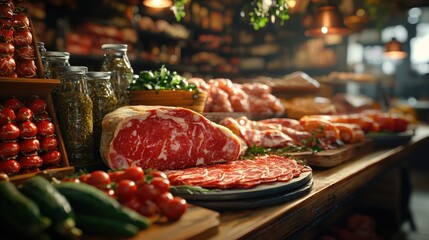 Obraz premium Choosing organic, free-range meats for better quality