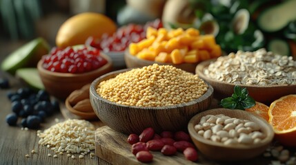 High-fiber foods aiding digestion and satiety