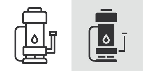 Sump pump icon Black line art vector logo set